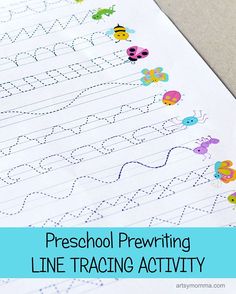 preschool pre writing line tracking activity for kids