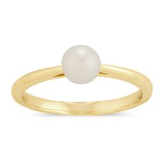 This delightful fashion ring is crafted from swirls of quality 14 karat yellow gold. One lustrous 5-5.5mm white cultured freshwater pearl adds color to the intriguing 2mm design. Classic Round Pearl Ring With Pearl Drop, Classic Pearl Ring With Pearl Drop, Classic Round Rings With Pearl Drop, Classic Pearl Drop Ring, Fine Jewelry Pearl Solitaire Ring With Round Band, Solitaire Pearl Ring, Fine Jewelry, Solitaire Pearl Ring With Round Band, Classic Pearl Solitaire Rings, Classic Yellow Gold Rings With Pearl Drop