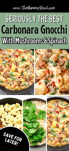 Tender gnocchi, earthy mushrooms, and fresh spinach tossed in a creamy sauce – the ultimate comfort food that’s ready in just 20 minutes! Perfect for busy weeknights. #GnocchiRecipe #CreamyPasta #QuickDinner #VegetarianRecipe #ComfortFood Gnocchi And Mushroom Recipes, Gnocchi Casserole, Spinach Gnocchi, Cream Sauce Pasta, Mushroom Spinach, Recipes For The Whole Family, Best Pasta Recipes, Pasta Casserole, Gnocchi Recipes