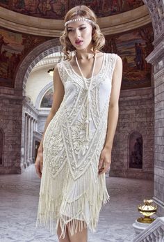 Flapper Wedding Dresses, Vintage Flapper Dress, Flapper Wedding, Style Année 20, Vestidos Retro, Gatsby Dress, Gatsby Wedding, 20s Fashion, Flapper Style