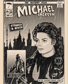 the cover to michael jackson's comic book, strange in moon with an image of a