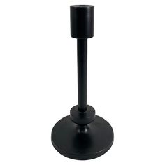 a black candle holder on a white background