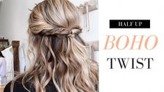 Learn how to use MISSIO Hair products in order to achieve this Beautiful bohemian look. Diy Updo Half Up, Hair Twist Half Up Half Down, Twisty Half Up Half Down Tutorial, Half Up Hair Twist, Half Up Twist Hairstyle Tutorial, Boho Wedding Hair Tutorial, Bohemian Hairstyles For Medium Hair, Half Up Twist Hairstyle, Boho Half Up Half Down Hairstyles