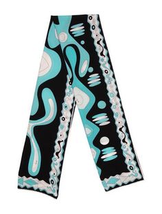 Emilio Pucci Silk ScarfBluePrintedFeaturing Rolled Edges Emilio Pucci Printed Silk Scarf, Printed Bandana, Pucci Print, Printed Scarf, Bandana Print, Fabric Tags, Vintage Holiday Dress, Designer Gifts, Emilio Pucci