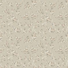 an image of a flowery pattern on a gray wallpaper background with white and brown flowers