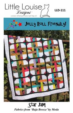 a book cover with an image of a quilt and the title, jelly roll friendly