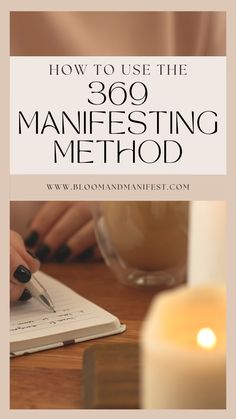 candle and journal for 369 method Manifest Anything, Write It Down, Manifestation Affirmations, Negative Thoughts