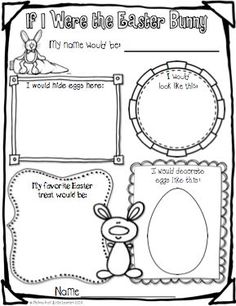 an easter bunny worksheet with the words if we were the easter bunny, i would