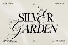 the title for silver garden is shown in black and white, with an ornate font pattern