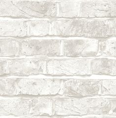 White Brick Wallpaper White Brick Backsplash, White Brick Wallpaper, Stone Backsplash Kitchen, Brick Wallpaper Roll, White Wash Brick, Brick Backsplash, Grey Brick, Stone Kitchen, W Wallpaper