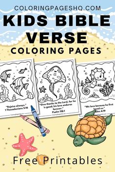 kids bible verse coloring pages with sea animals