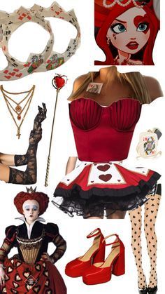 Queen Of Hearts Halloween Costume, Queen Of Hearts Halloween, Queen Halloween Costumes, Heart Costume, Queen Of Hearts Costume, Bff Halloween Costumes, Hot Halloween Outfits, Fun Office