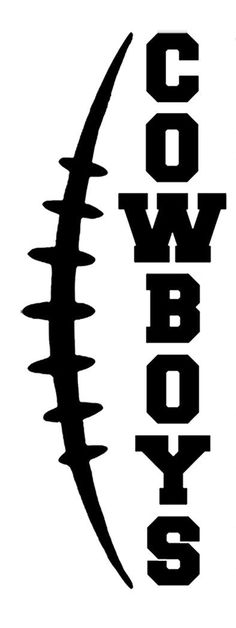 the cowboys logo with spikes in black and white, against a white background that says cowboys