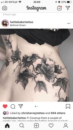 a woman's stomach with flowers on it and the words instagram written below