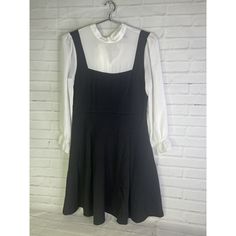 Up For Grabs Is A Brand New Forever 21 Black White Sheer Sleeves Knit Pinafore Dress Women's Juniors Size Medium. Wednesday Addams Style! Side Zip Closure. Tie Neck Back. Never Worn Or Used. Measurements Laying Flat Are Included In Photos, Please Compare Them To Your Own For Proper Fit! Please Refer To All Photos. Ask Any Questions Prior To Purchasing. Thanks! Fitted Forever 21 Dress For Work, Forever 21 Summer Workwear Dresses, Forever 21 Summer Work Dresses, Casual Forever 21 Dresses For Work, Casual Workwear Dresses By Forever 21, Wednesday Addams Style, Colorful Summer Dresses, Red Strapless Dress, Low Cut Dresses