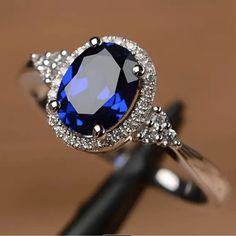 New And Sealed Bundle And Save Blue Sapphire Ring For Party, Blue Crystal Ring For Party, Elegant Blue Crystal Ring For Parties, Blue Crystal Party Ring, Elegant Blue Crystal Party Ring, Rhinestone Ring, Blue Rhinestones, Exquisite Design, Womens Jewelry Rings