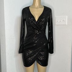 Ready To Ship! Little Black Dress V-neck Sequin Mini Dress For Going Out, Black Bodycon Dress For Party, Black Midi Dress For Party In Various Materials, Sequined Midi Dress For Night Out, Black Sequin Midi Dress For Date Night, White Satin Mini Dress, Pink Sundress, Long Sleeve Turtleneck Dress, Sheer Mini Dress