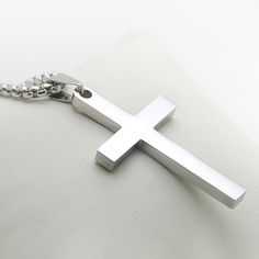 Cross Pendant 316L stainless steel material, Hypoallergenic High polished and shinny on both sides of cross Plain, simple and classic cross pendant Solid feeling, comfortable to wear. Box Chain 316L stainless steel material, Hypoallergenic Tarnish Resistant, oxidation resistant, keep for a longer time Strong lobster clasp, durable to use Smooth 2mm thickness box chain Cross Necklace for You cross necklace is comfortable to wear and cross pendant combines perfectly with other necklaces, the cross Minimalist Stainless Steel Cross Necklace As A Gift, Minimalist Stainless Steel Cross Pendant Necklace, Minimalist Silver Stainless Steel Cross Necklace, Minimalist Stainless Steel Cross Necklace For Gift, Modern Stainless Steel Cross Necklace For Gift, Modern Stainless Steel Cross Pendant Necklace, Modern Cross Necklace As A Gift, Chain Cross Necklace, Cross Necklace Simple