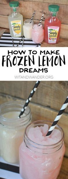 two mason jars filled with frozen lemons and ice cream