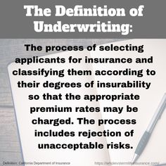 the definition of underwritering is to be unaccupied by an official