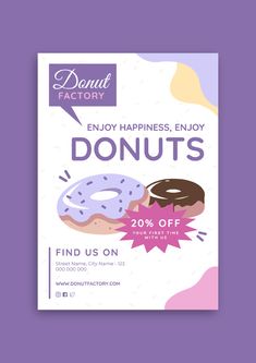 a donut flyer with an image of two donuts on it