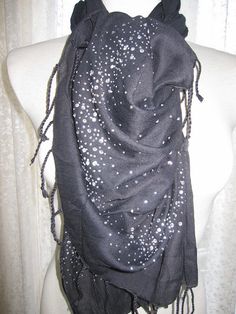 Black scarf shawl silver sequin woman cotton scarf  by Scarves2012, $24.00 Elegant Winter Festive Scarves, Elegant Sequin Party Shawl, Elegant Evening Shawl With Sequins, Winter Evening Shawl Scarf, Festive Shawl Scarf For Party, Elegant Festive Shawl As A Gift, Festive Party Shawl Scarf, Elegant Silver Shawl For Evening, Elegant Festive Party Scarves