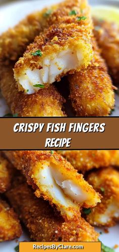 crispy fish fingers recipe on a white plate