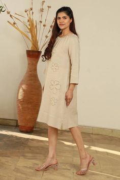 Beige midi dress with floral embroidered motifs and gathered neckline.
Component: 1
Embroidered
Neckine: Round
Sleeve Length: Three quarter
Fabric: 100% Linen
Color: Beige
Gathered neckline - Aza Fashions Beige Floral Embroidered Midi Dress For Spring, Beige Floral Embroidery Midi Dress For Spring, Spring Beige Midi Dress With Floral Embroidery, Casual Beige Midi Dress With Floral Embroidery, Beige Embroidered Midi Dress For Spring, Beige Midi Embroidered Dress With Floral Details, Embroidered Linen Midi Dress, Cotton Midi Dress With Floral Embroidery, Linen Midi Dress With Floral Embroidery