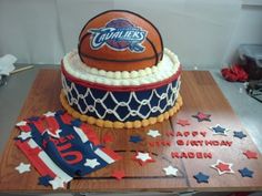 a birthday cake made to look like a basketball