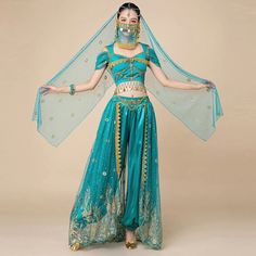 Arabian Princess Costume, Arabian Costume, Jasmine Princess, Princess Jasmine Costume, Arabian Princess, Fancy Outfit, Dancers Outfit, Indian Dance, Princess Inspired