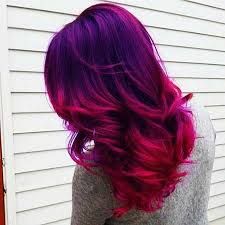 Blue And Red Hair, Red Purple Hair, Hair Color Red Ombre, Cheveux Oranges, Magenta Hair, Purple Ombre Hair