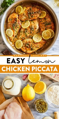 You're just 30 minutes away from this quick and easy meal for tonight! Served with pasta, this lemon chicken piccata recipe is delicious and fancy. Enjoy this lemon caper chicken as busy weeknight dinner, Sunday supper, or on your next date night! Nice Meals Dinners, Lemon Chicken Piccata Recipe, Chicken Piccata Easy, Lemon Caper Chicken, Dinner Sunday, Capers Recipe