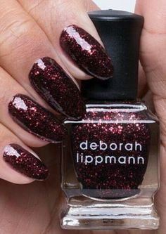 New Deborah Lippmann Nail Polish - &quot;Crimson And Clover&quot; - .27 fl oz. Glitter Toenails, Crimson And Clover, Deborah Lippmann Nail Polish, Colorful Nail, Nice Nails, Wardrobe Wishlist, Nail Products, Gel Polish Colors, Street Swag