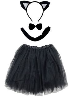 Adult Black Cat Costume - Tutu Skirt, Tail, & Headband Set for Adult or Plus Size - Sydney So Sweet Halloween Tutu Costumes, Cat Costume Kids, Black Cat Costume, Cat Costume Diy, Black Cat Costumes, Office Halloween, Plus Size Halloween Costume, Black Tutu