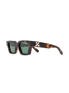 Off-White Virgil square-frame Sunglasses - Farfetch White Frame Glasses, Off White Virgil, Sunglasses Brown, Versace Outfit, Chanel 2, Fine Watches, Summer Beach Wear, Eyewear Fashion, Square Frame