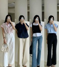 Simple Uni Outfits, Ootd Interview Kerja, Indian Office Wear Women Work Outfits, Indian Office Wear Women, Seminar Outfit, Outfit For Interview, Korean Work Outfit, Indian Office Wear, Tita Fits