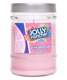 pink lemonade scented candle jar with lid