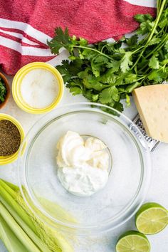 the ingredients to make this dish include celery, sour cream and limes