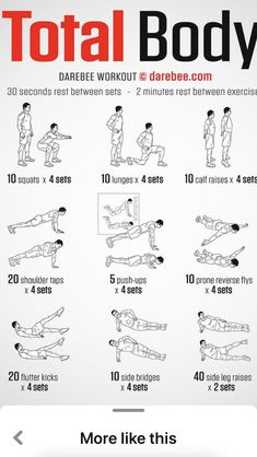 the total body workout poster shows how to do it