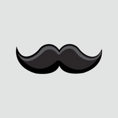 a black moustache on a gray background