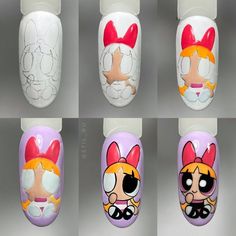 Nails Art Designs Summer, Nail Art Dessin, Summer Nails Art Designs, Summer Nail Inspiration, Character Nails, Summer Nail Art Designs, Cartoon Nail Art, Disney Acrylic Nails