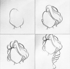 four different views of a woman's hair