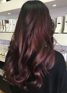 Colores de cabello para morenas | Vorana Blog Burgundy Plum Hair Color, Plum Burgundy Hair, Dark Burgundy Hair Color, Dark Burgundy Hair, Burgundy Shades, Hair Color Mahogany, Mahogany Hair, Hair Color Plum