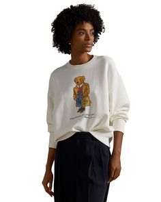 Ralph Lauren Polo Bear Sweatshirt Women - Bloomingdale's Ralph Lauren Sporty Tops For Fall, Ralph Lauren Relaxed Fit Tops For Fall, Sporty Ralph Lauren Tops For Fall, Ralph Lauren Crew Neck Top For Fall, Ralph Lauren Relaxed Fit Graphic Print Tops, Ralph Lauren Bear, Ralph Lauren Polo Bear, Bear Sweatshirt, Polo Bear