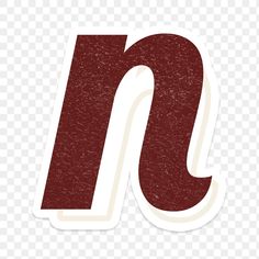 the letter n sticker is red and white