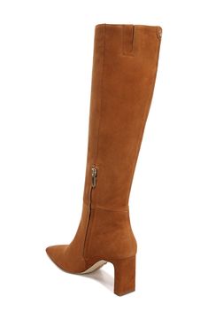 Soft leather brings timeless style to a knee-high boot designed with a squared toe and sleek heel. 2 3/4" heel (size 8.5) 16 1/2" shaft; 14 1/2" regular calf circumference 16 1/2" shaft; 16" wide calf circumference Leather upper/synthetic lining/rubber sole Imported Wide Calf, Fall Shoes, Designer Boots