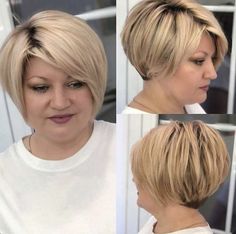 60 Best Short Hairstyles for Fat Faces and Double Chins 2023 - Plus Size Women Fashion Short Hair For Chubby Faces, Double Chin Hairstyles, Bob Pendek, Fat Face Haircuts, Plus Size Hairstyles, Hairstyles For Fat Faces, Chubby Face Haircuts, Double Menton