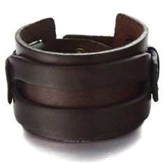 PRICES MAY VARY. Brown Leather Bracelet for Men Genuine Leather Bangle Wristband with Rivet Accents Retro Style Metal: Alloy Material: Brown genuine leather;Clasp: Snap Buttons Dimension: 4.4CM (1.72”)wide x 21-23CM (8.2-9.0”) long x 0.5CM (0.20”) thick;Weight: 30.5g Package: Bag with Brand Name COOLSTEELANDBEYOND *Condition: 100% brand new 
 *Metal: Alloy 
 *Material: Brown genuine leather 
 *Clasp: Snap Buttons 
 *Dimension: 4.4CM (1.72”)wide x 21-23CM (8.2-9.0”) long x 0.5CM (0.20”) thick; Leather Bracelet For Men, Leather Bangle, Brown Leather Bracelet, Leather Wristbands, New Metal, Bracelet For Men, Snap Button, Bracelets For Men, Unisex Fashion