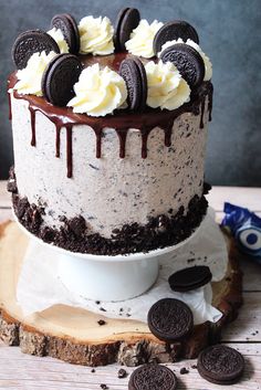 oreo drop tart recipe on top of a cake