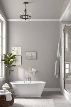 a white bath tub sitting next to a window